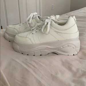 White platform sneakers